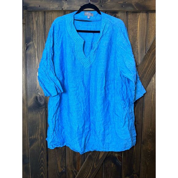 Ulla Popken Selection 100% Linen Tunic Top - Picture 1 of 8